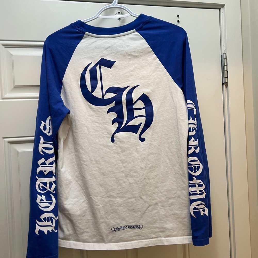 Chrome Hearts Blue and White Men's Shirt